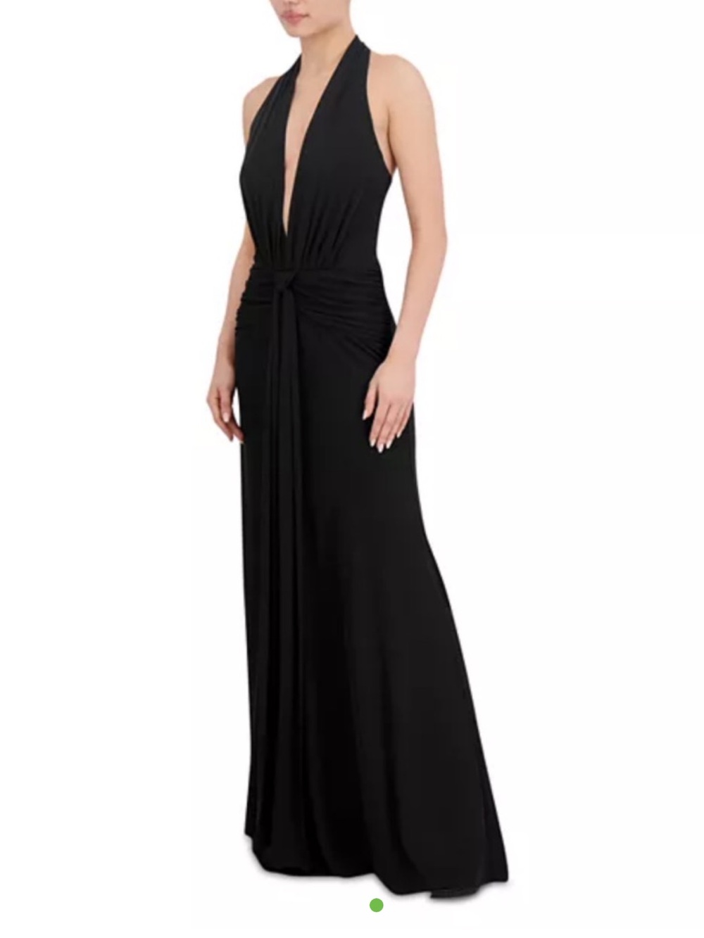 BCBGMaxAzria Black Halter Maxi Dress with Twist Front